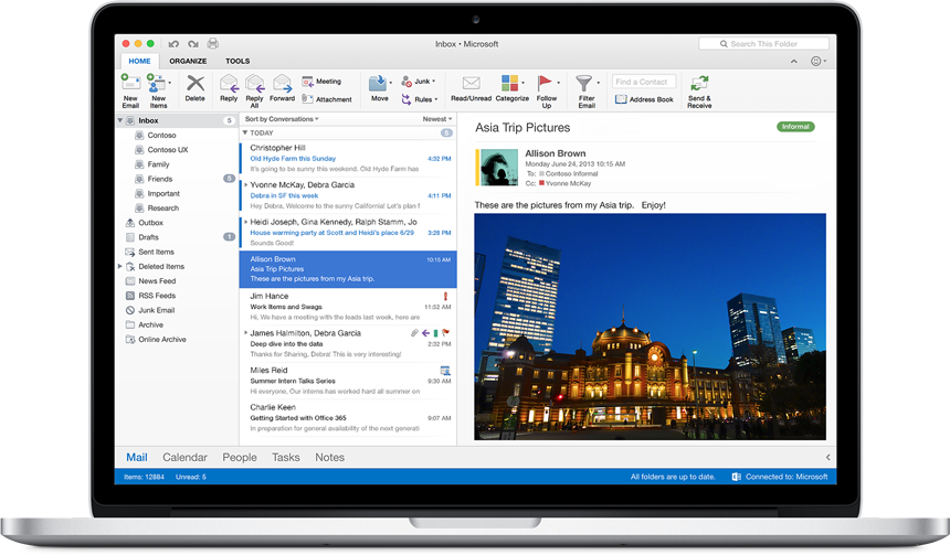 Microsoft Office 2016 on a MacBook Pro