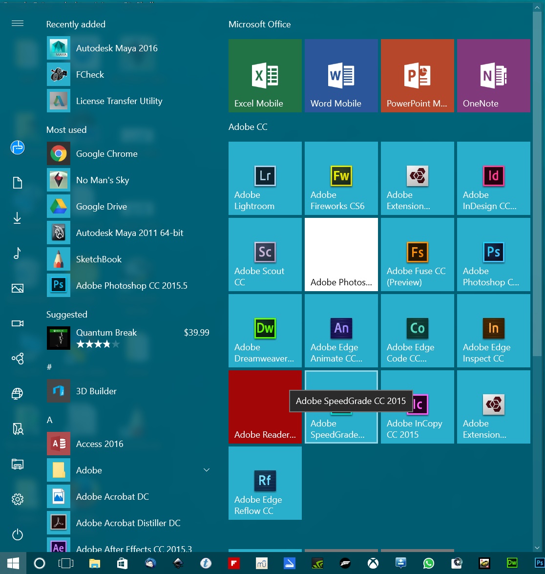 customize windows 10 start menu folder list