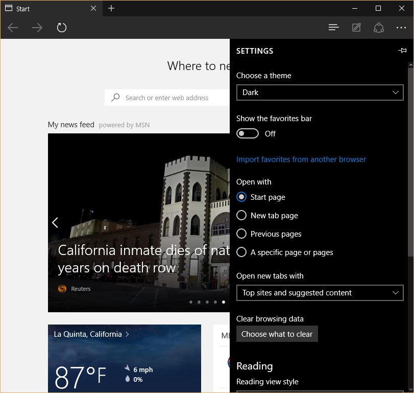 Import favorites in Microsoft Edge