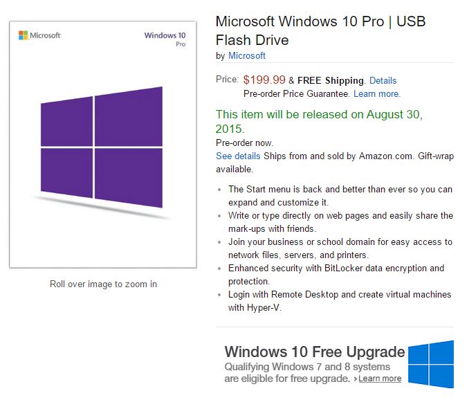 windows 10 pro download vs usb